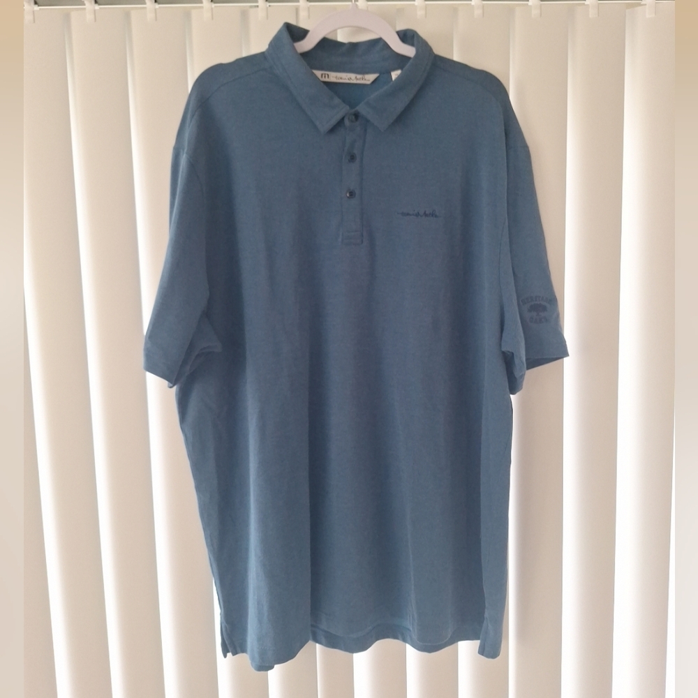 Travis Mathew Solid Blue Polo Shirt Heritage Oaks